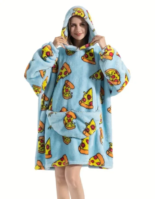 Women's Cozy Hoodie with Pizza Slice